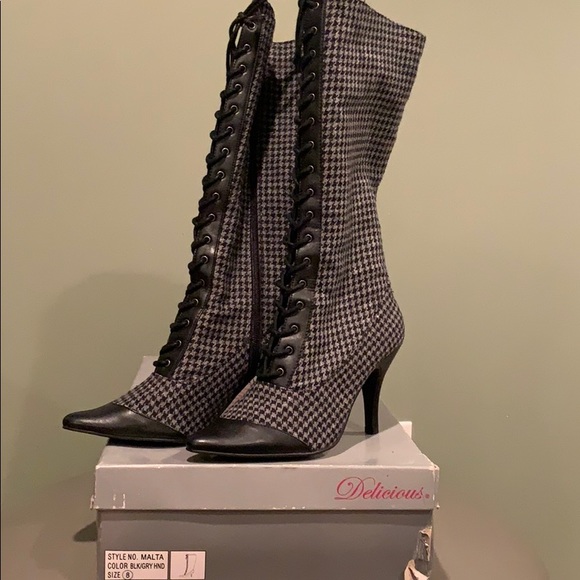 Delicious Shoes - Delicious black/get bleeder boot size 8